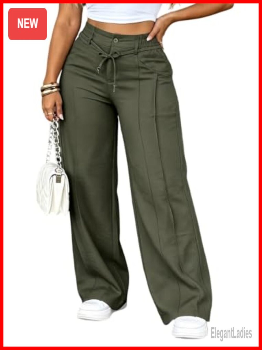 Wide Leg Dress Pants High Waist Pleated Business Casual Work Slacks